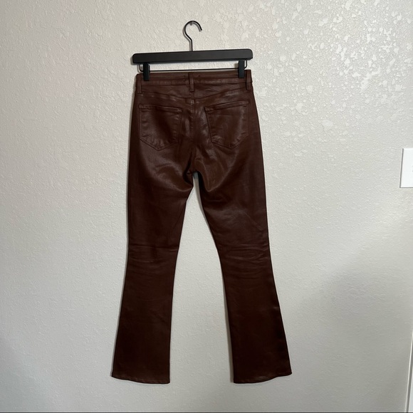 L'AGENCE Selma Coated Baby Bootcut Jeans High Rise Dark Mocha sz 26 - Picture 5 of 12